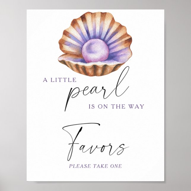 Pearl Under The Sea Baby shower Favors Poster (Vorne)