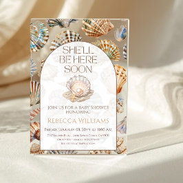 Pearl Under The Sea You Soon Girl Baby Shower Acryleinladungen