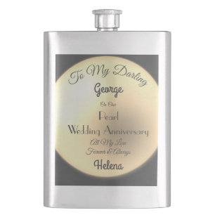 Pearl Wedding Anniversary Classic Flasche. Flachmann