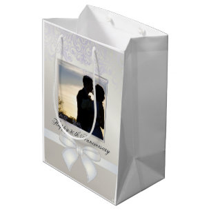 Pearl Wedding Anniversary Lovely Foto Couple Mittlere Geschenktüte