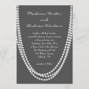 Pearl Wedding Invitation 1920 - grau Einladung