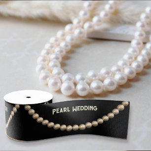 Pearl Wedding mit optionalem Text - Elfenbeinküste Ripsband