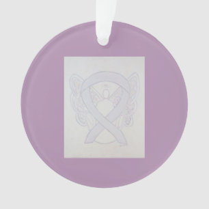 Pearl White Awareness Ribbon Angel Ornamente