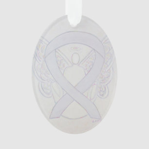 Pearl White Awareness Ribbon Engel Ornament