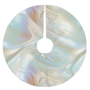 Pearl White Blue Abstrakt Polyester Weihnachtsbaumdecke