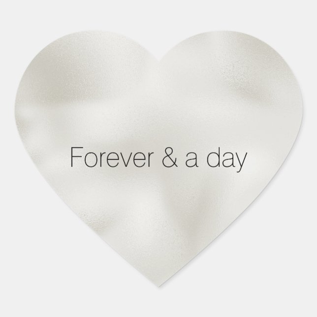 Pearl White Luxe Herz-Aufkleber (Vorderseite)