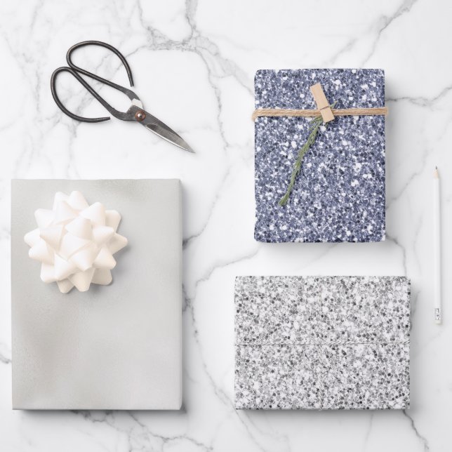 Pearl White Luxe Lila Glam Geschenkpapier Set (Vorderseite)