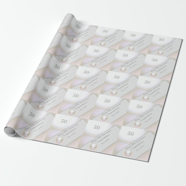 Pearl zum 30. Hochzeitstag Geschenkpapier (Ungerollt)