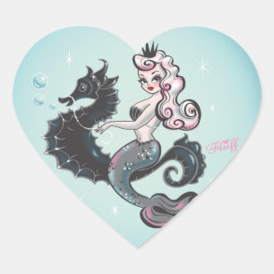 Pearla Mermaid Heart Aufkleber