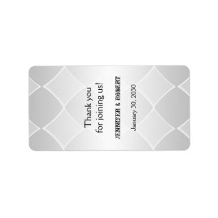 Pearled Gray Diamond Wedding Lip Balm Label Adressaufkleber