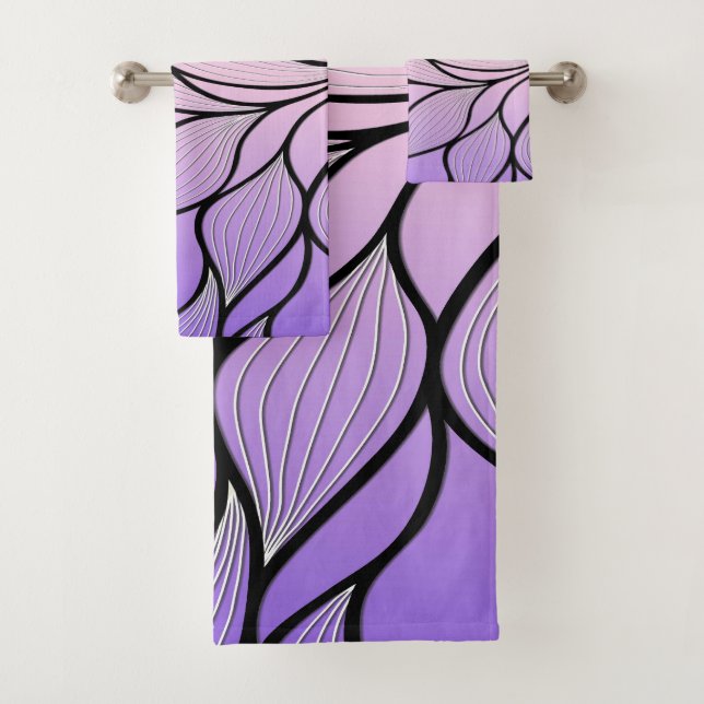 Pearlescent Lila Creative Verlass Pattern Badhandtuch Set (Insitu)