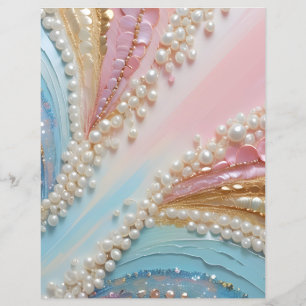 Pearlescent Pearls Muscheln Scrapbook Paper