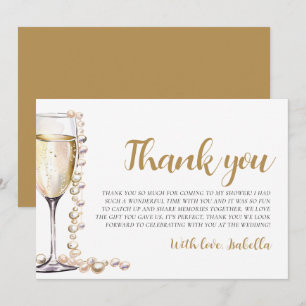 Pearls and Prosecco Brautparty Danke, Karte