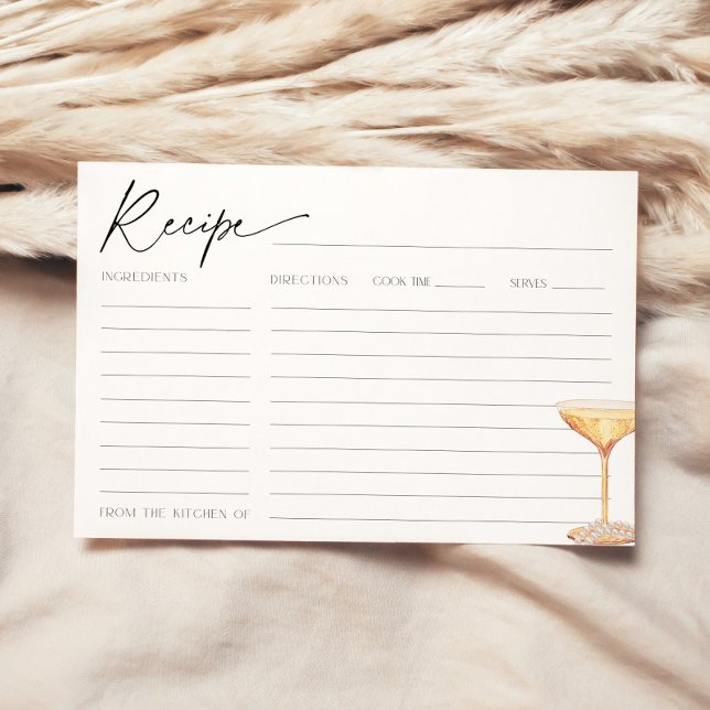 Pearls and Prosecco Brautparty Rezept Card Einladung (Von Creator hochgeladen)