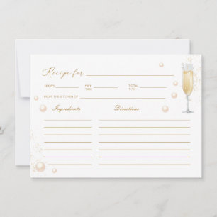 Pearls and Prosecco Brautparty Rezept Card Einladung
