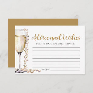 Pearls and Prosecco Bridal Advice and Wish Card Begleitkarte