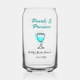 Pearls and prosecco bridal shower blue black name  dosenglas