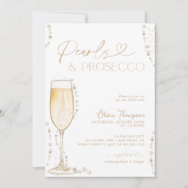 Pearls and Prosecco Bridal Shower, Bubbly Invite Einladung