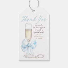 Pearls and Prosecco Bridal Shower Thank You Geschenkanhänger