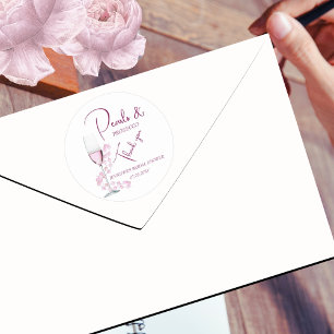 Pearls and Prosecco Modern Danke Brautparty Runder Aufkleber