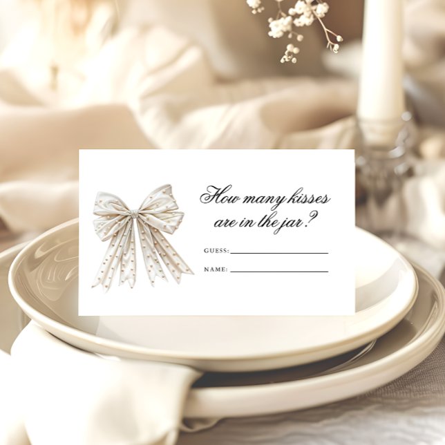 Pearls Bow Wie viele Kisses Bridal Spiel Begleitkarte (Von Creator hochgeladen)