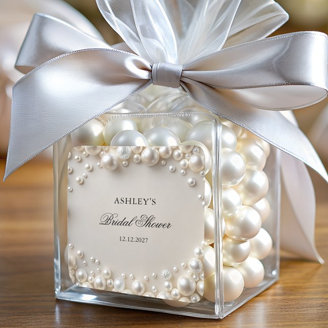 Pearls Brautparty Quadratischer Aufkleber (Von Creator hochgeladen)