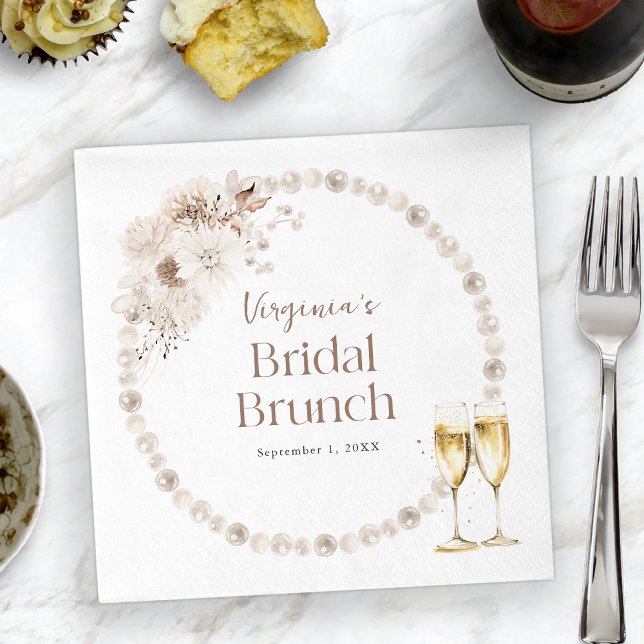 Pearls Bridal Brunch Serviette (Pearls Bridal Brunch Napkins
)