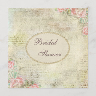 Pearls & Lace Shabby Chic Rose Brautparty Einladung