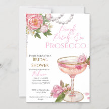 Pearls, Petals & Prosecco Bridal Shower Invitation