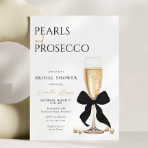 Pearls & Prosecco Black Bow Brautparty