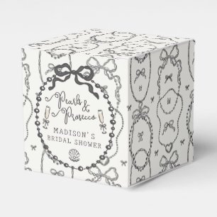 Pearls & Prosecco Black Coquette Bow Geburtstag Geschenkschachtel