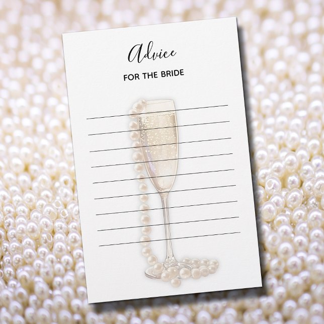Pearls & Prosecco Brautparty Advice for Bride (Pearls & Prosecco Advice for the Bride Game, 5.5" x 8.5" light weight sheets)