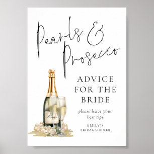 Pearls Prosecco Brautparty Beratung für die Braut Poster