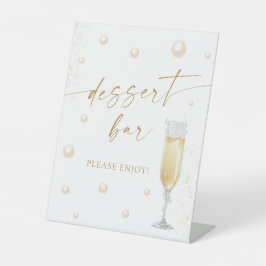 Pearls Prosecco Brautparty Dessert Bar Sockelschild