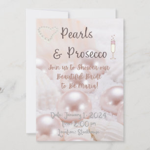 Pearls & Prosecco Brautparty Einladung