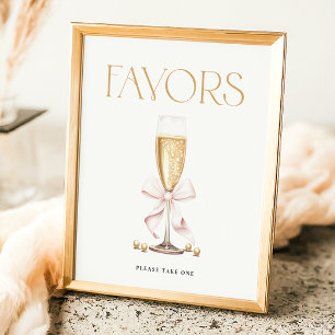 Pearls & Prosecco Brautparty Favoriten Zeichen Poster