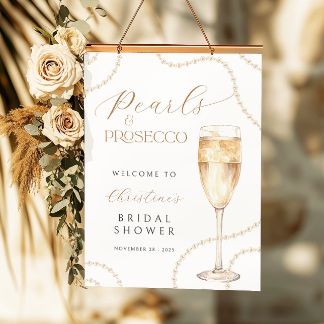 Pearls Prosecco Brautparty-Poster-Schild Digital Poster (Von Creator hochgeladen)