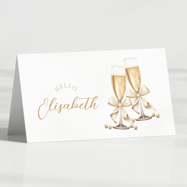 Pearls & Prosecco Brautparty Table Name Card Tischnummer (Von Creator hochgeladen)