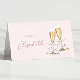 Pearls & Prosecco Brautparty Table Name Card Tischnummer