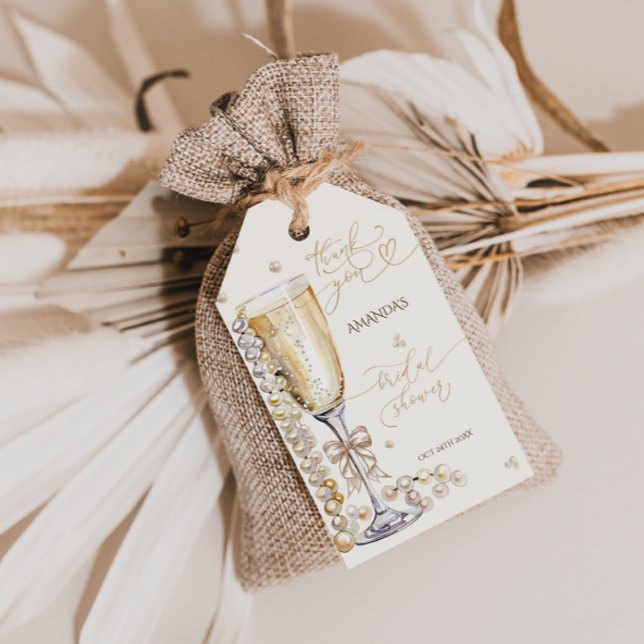 Pearls & Prosecco Brautparty Vielen Dank Geschenkanhänger (Von Creator hochgeladen)