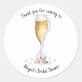 Pearls & Prosecco Brautparty Vielen Dank Runder Aufkleber