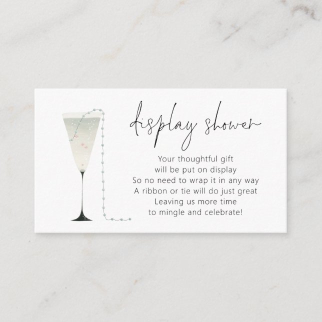 Pearls Prosecco Bridal Display Showmarke Begleitkarte (Vorderseite)