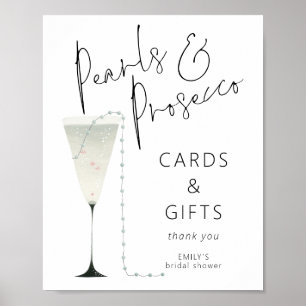 Pearls Prosecco Cards Brautparty Poster