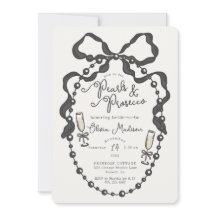 Pearls & Prosecco Coquette Bow Brautparty Invit