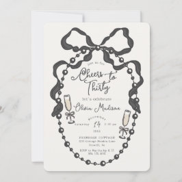 Pearls & Prosecco Coquette Bow Brautparty Invit