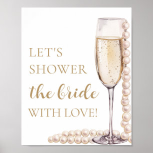 Pearls Prosecco Die Braut mit Liebe duschen Poster