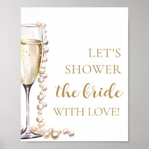 Pearls Prosecco Die Braut mit Liebe duschen Poster