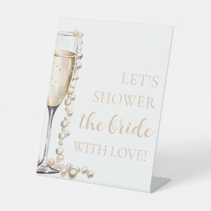 Pearls Prosecco Die Braut mit Liebe duschen Sockelschild