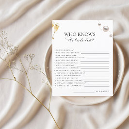 Pearls & Prosecco, die das beste Spiel der Braut k