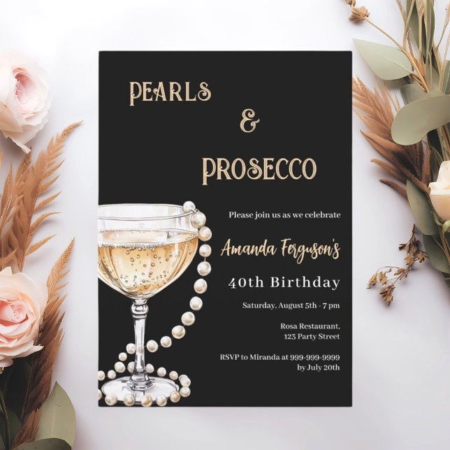 Pearls Prosecco Einladung (Von Creator hochgeladen)